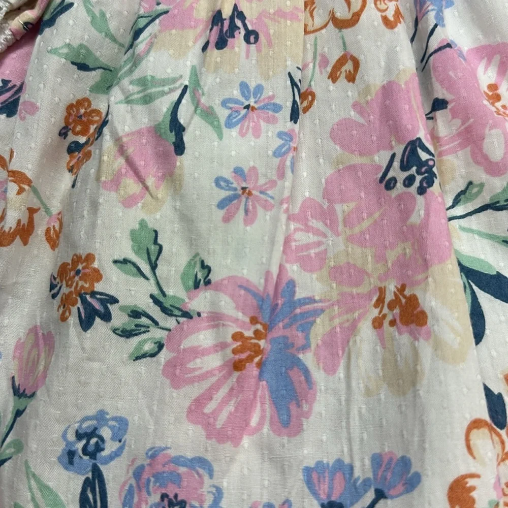Cupcakes and Cashmere Two Piece Floral Short Set Ruffles & Lace XS Girls 4 EUC